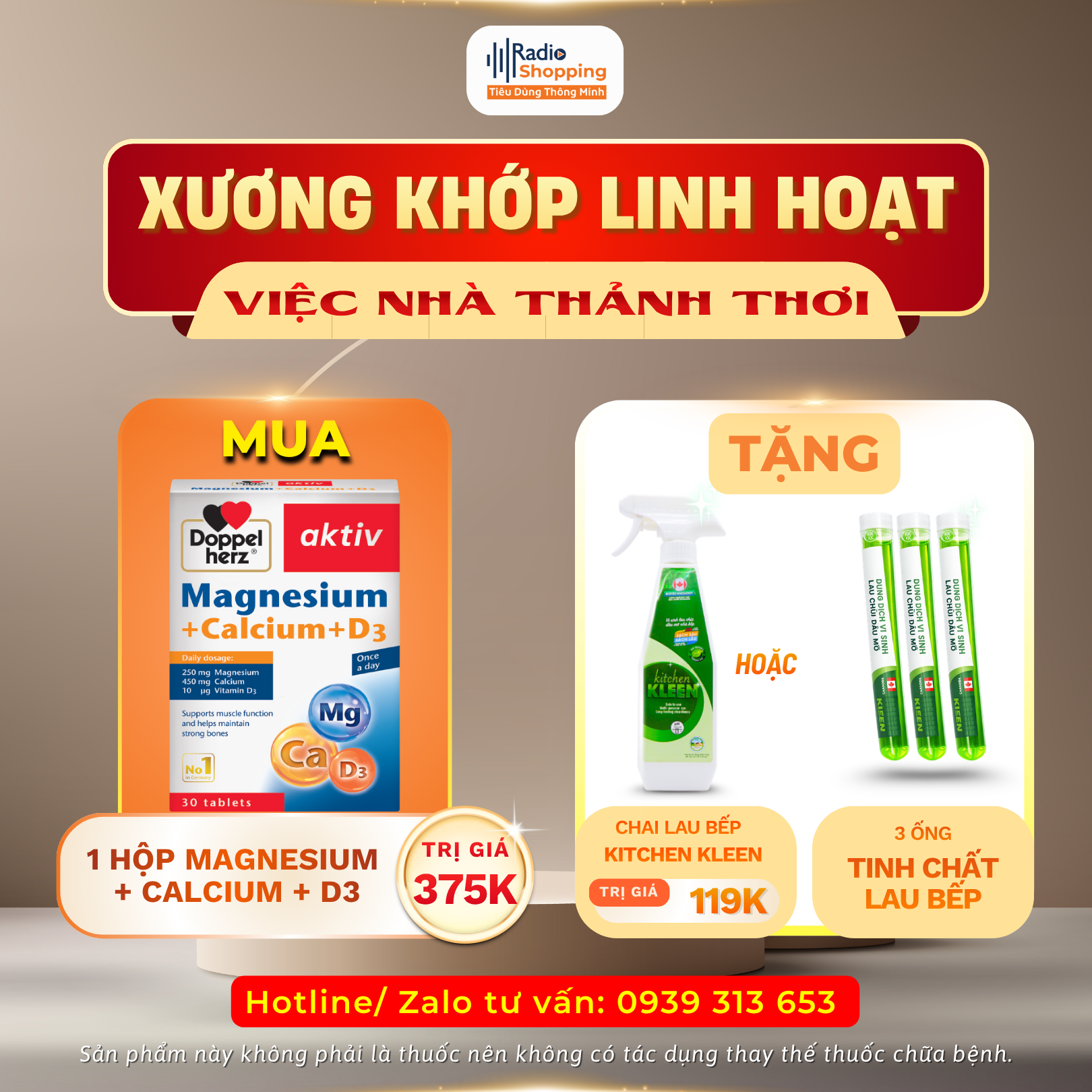 🎁 Chương trình khuyến mãi khi mua sản phẩm Magnesium + Calcium + D3
